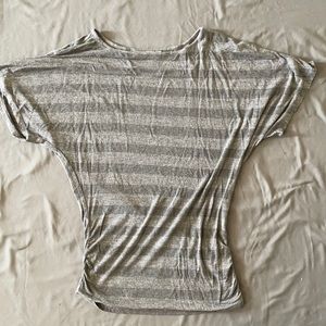 Clearance $7 Verona medium grey stripe top with runching